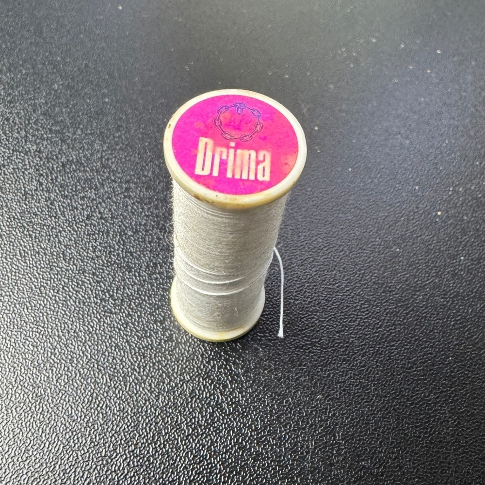 Vintage Drima Coats‎ White Sewing Thread Original Plastic Spool Haberdashery
